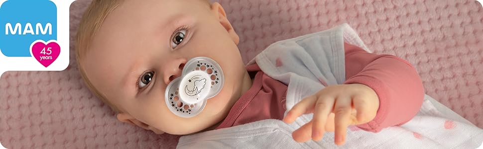 MAM Original Pacifiers for Girls 16+ Months with Sterilizer Case
