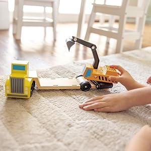 Amazon.com: Melissa & Doug Trailer and Excavator Wooden