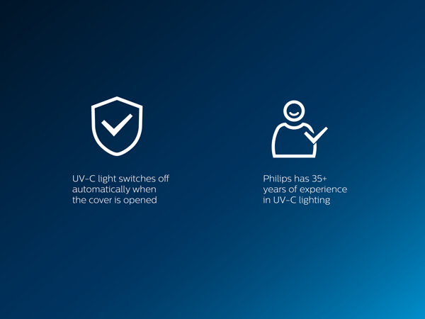 Philips;LED;UV-C; disinfecting lamp; mini box; disinfect surfaces and objects; easy to use; features
