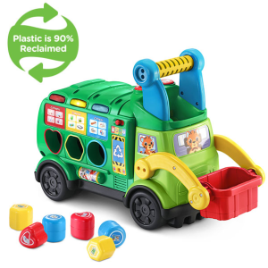 vtech; Sort & Recycle Ride-On Truck; plastic is 90% reclaimed; 1.5-3 years