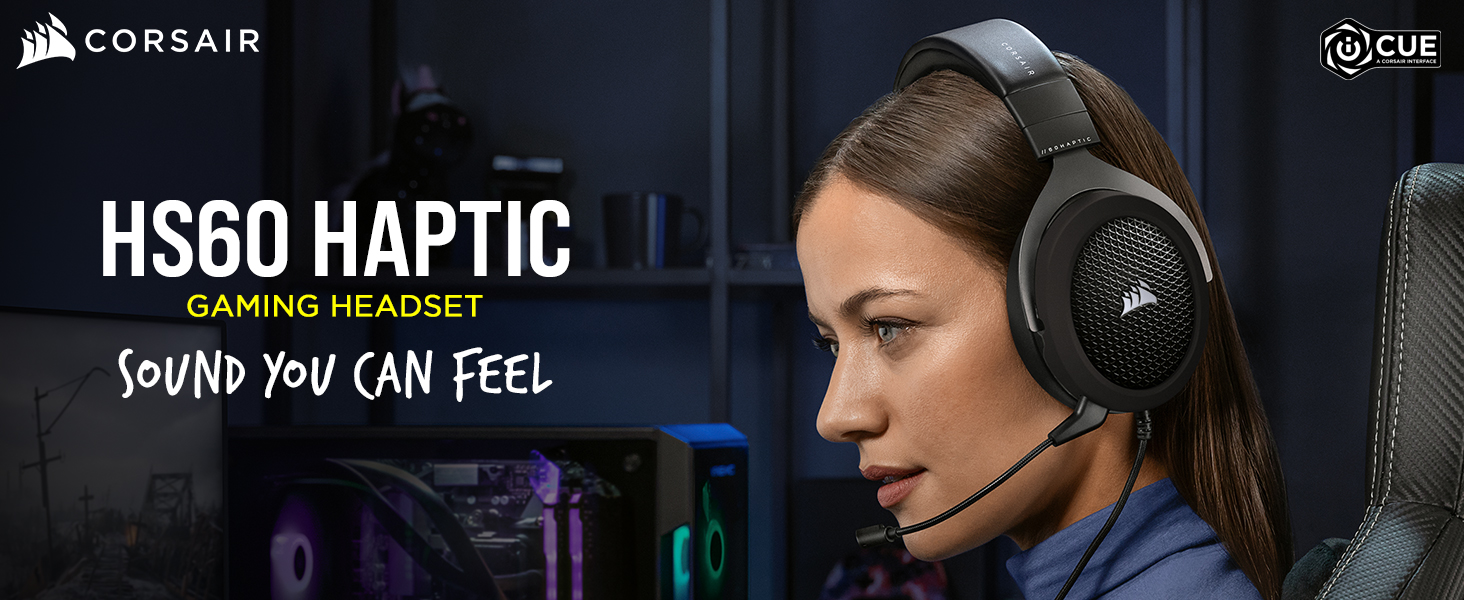 CORSAIR HS60 HAPTIC Stereo Gaming Headset with Haptic Bass