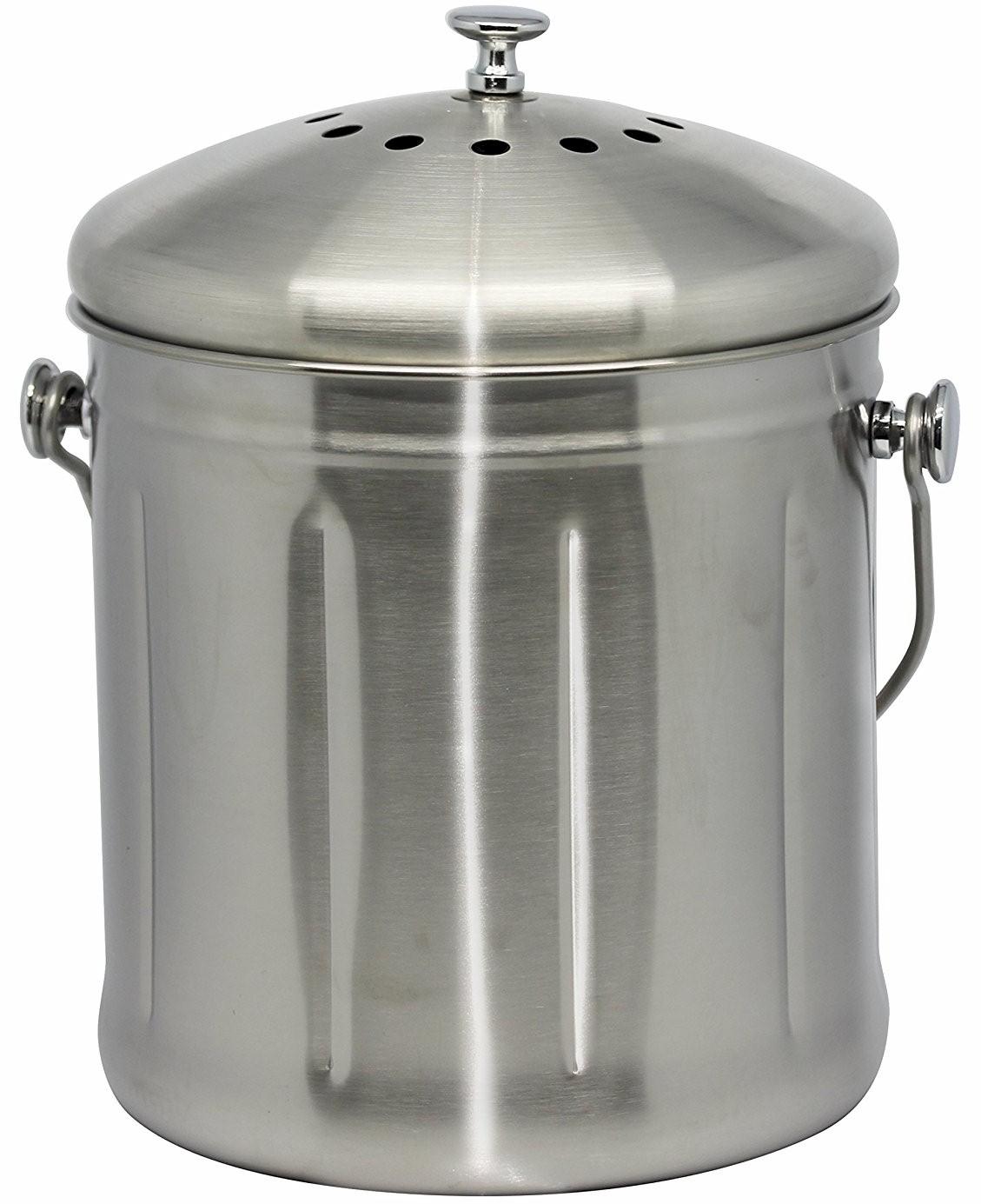 Natural Home Stainless Steel Compost Bin, 1.8Gallon