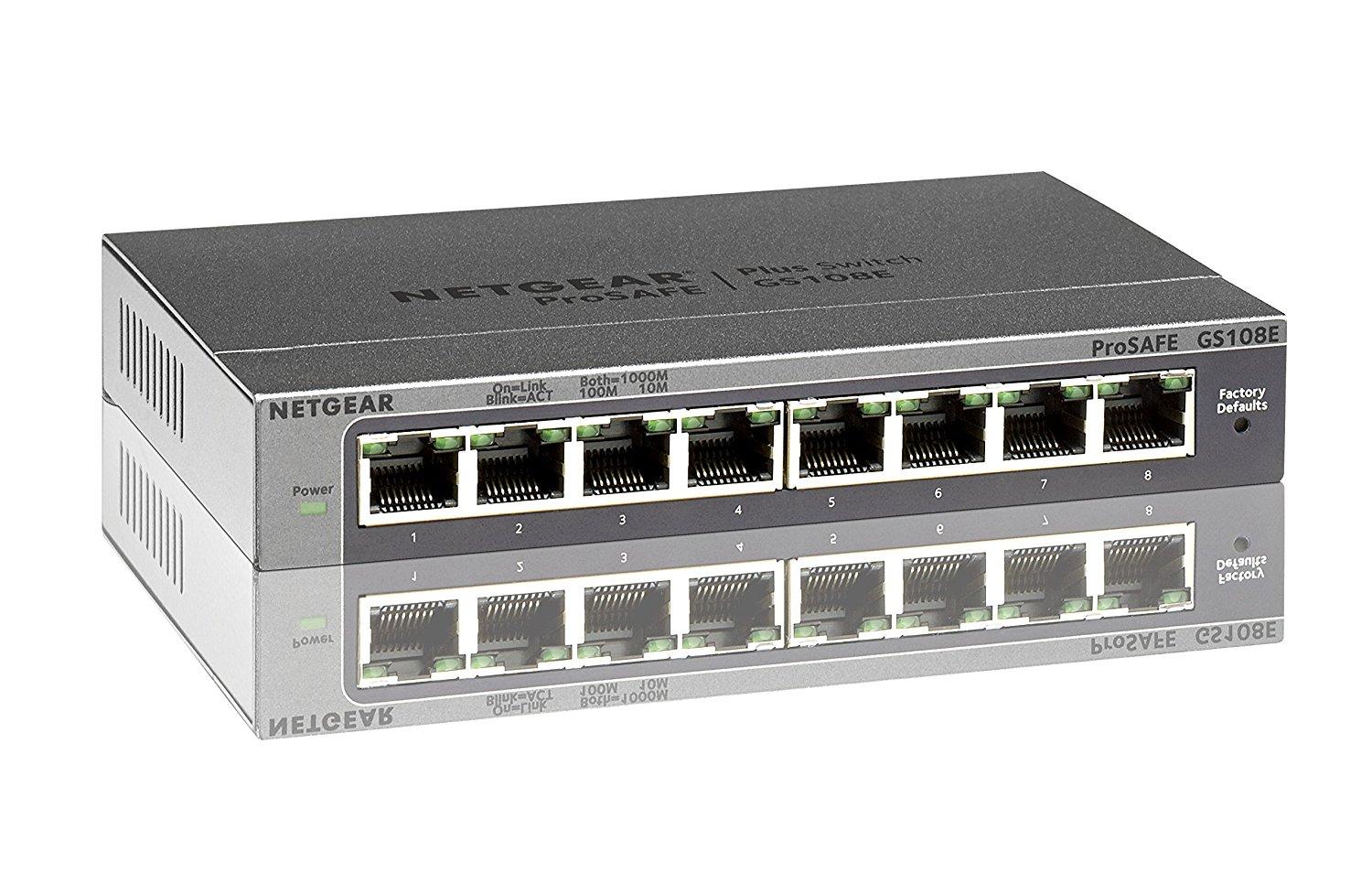 Netgear GS108E Switch Gigabit 8 Porte, Switch Smart Managed