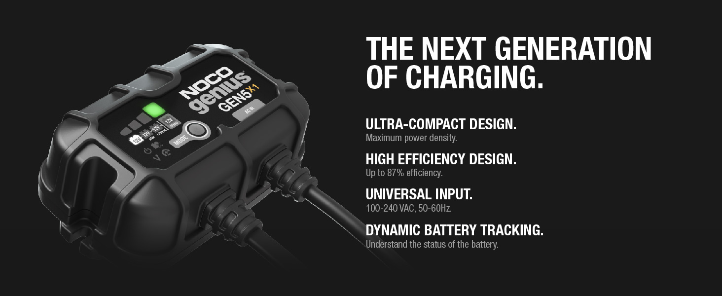 NOCO Genius GEN5X1, 1Bank, 5A (5A/Bank) Smart Marine Battery Charger