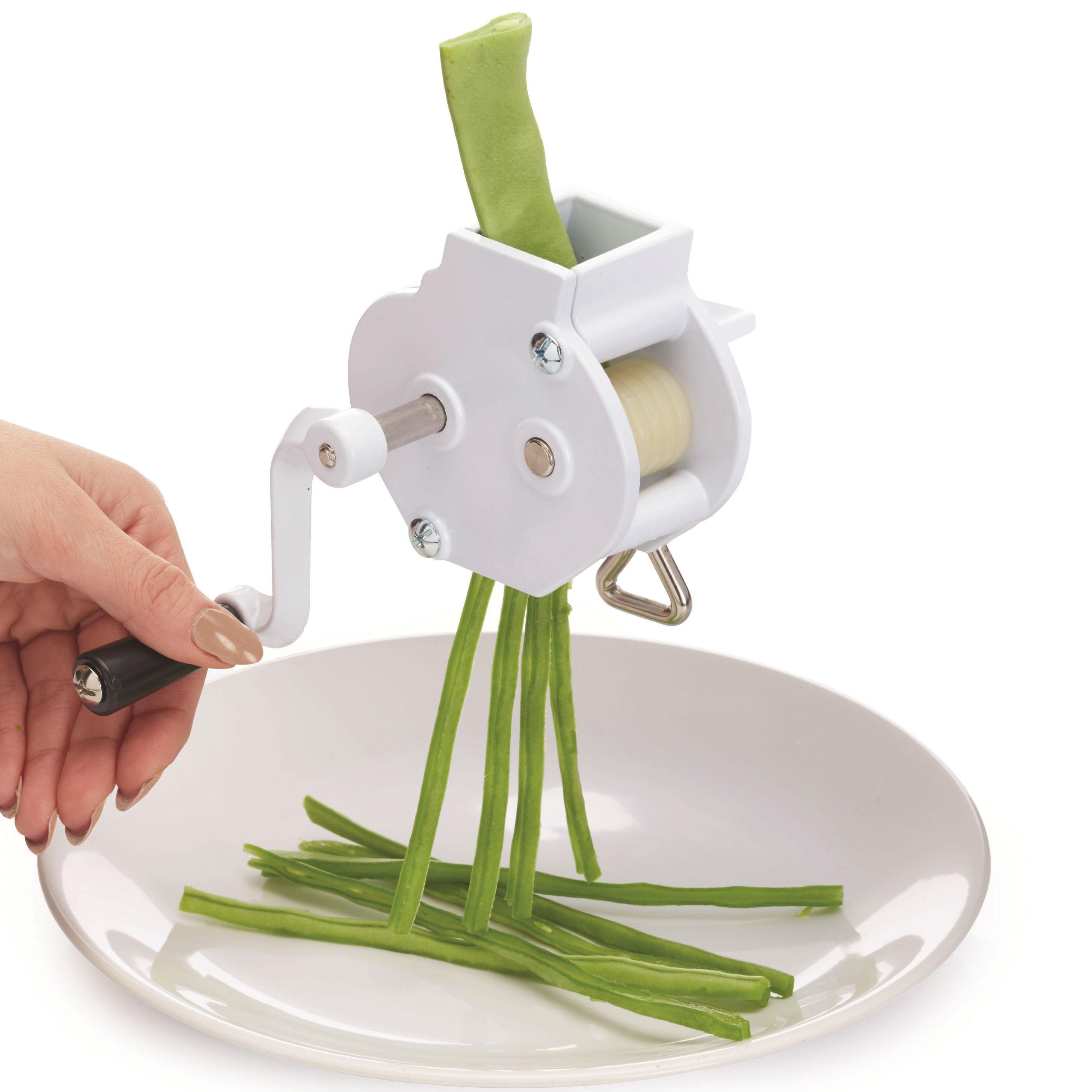 KitchenCraft VintageStyle Rotary Bean Slicer with Worktop Clamp, 16 x