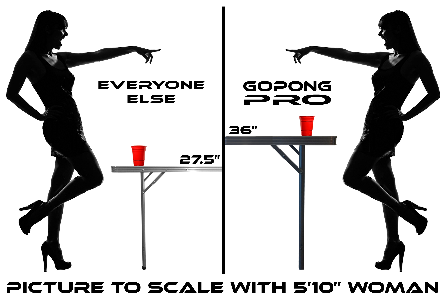 GoPong PRO 8 Foot Premium Beer Pong Table Heavy Duty