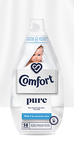 Comfort Pure Ultra Concentrated Fabric Conditioner 58 Washes 870 ml, No.1 for sensitive skin