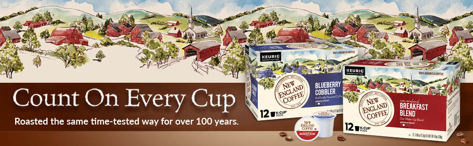 New England Coffee Pumpkin Spice Medium Roast Single Serve Pods, 12ct Box (Pack of 6) New England Coffee KCups