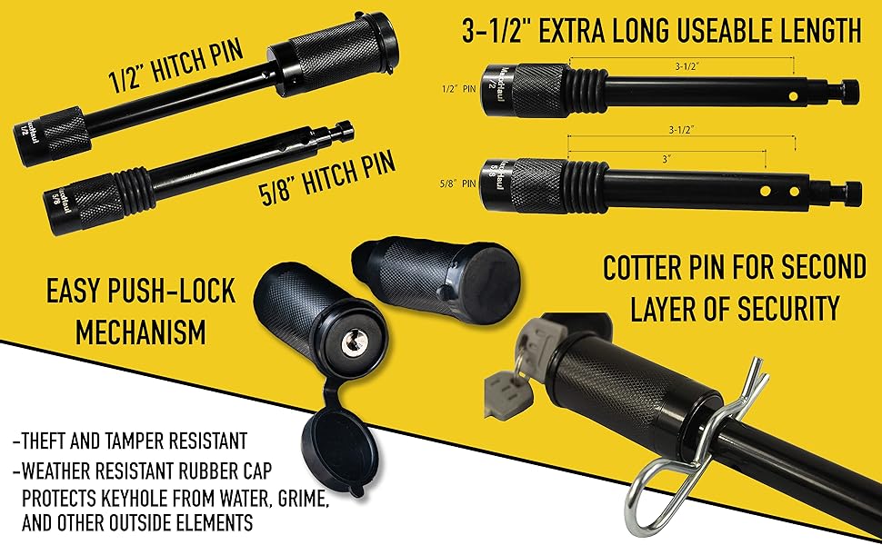 MAXXHAUL 50151 Trailer Pin Set 5/8 and 1/2" Dia with Locking System