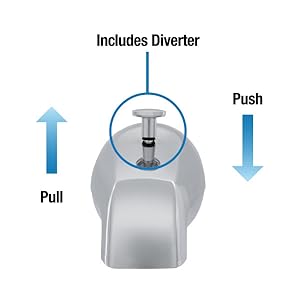 DANCO Replacement Tub Spout with Diverter, Chrome, 5-Inch