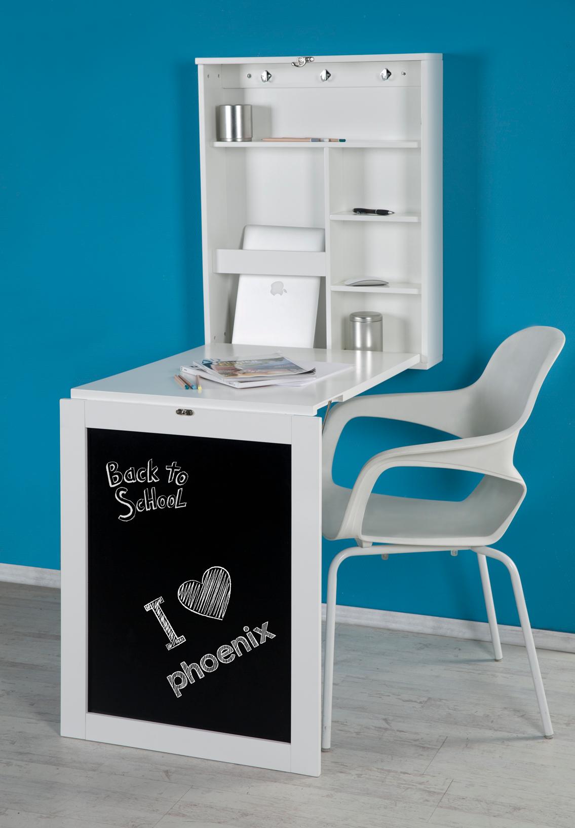 Phoenix 805106WE Schreibtisch York zur Fixierung an der Wand, ein