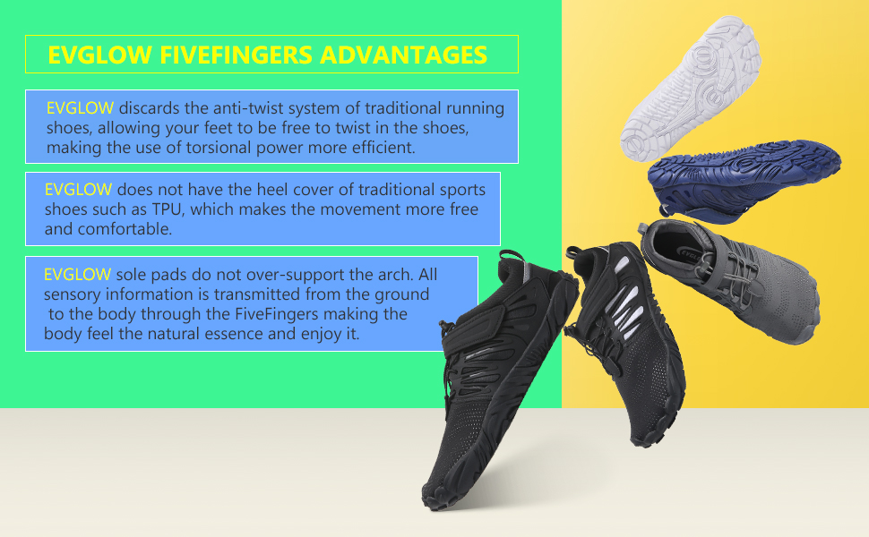EVGLOW Mens Minimalist Running Shoes Trail Barefoot with