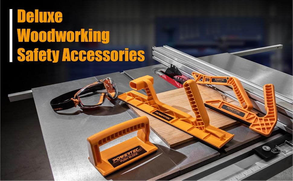 POWERTEC 71552 4Piece Universal Featherboard Woodworking Safety Kit w