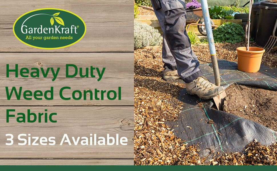 GardenKraft 10069 Heavy Duty Weed Control Fabric / 10m Coverage From 1