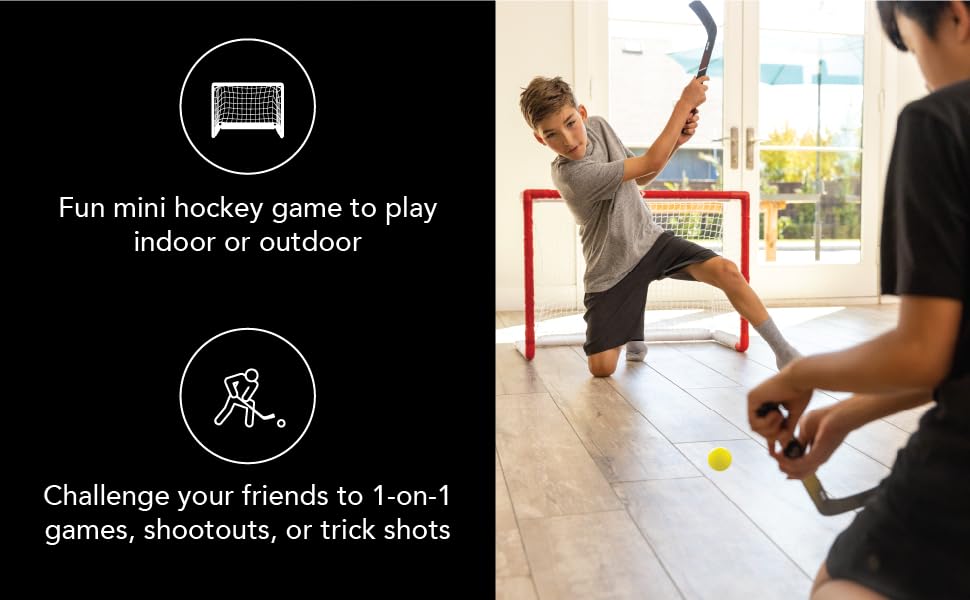 SKLZ Pro Mini Indoor Miniature Hockey Set, Includes 2 Goals, 2 Sticks