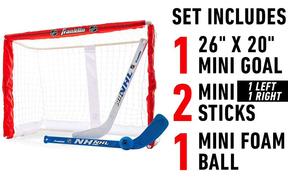 Franklin Sports Mini Hockey Goal Set NHL 26 Inches FoldNGo
