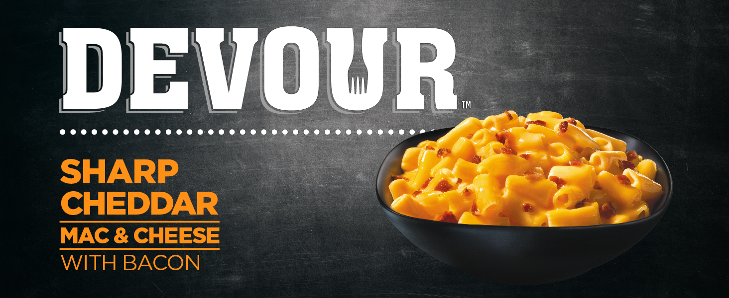 DEVOUR Sharp Cheddar Bacon Mac & Cheese Bowl with Bacon