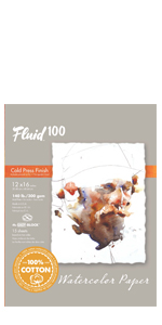 fluid watercolor block cold press paper 100