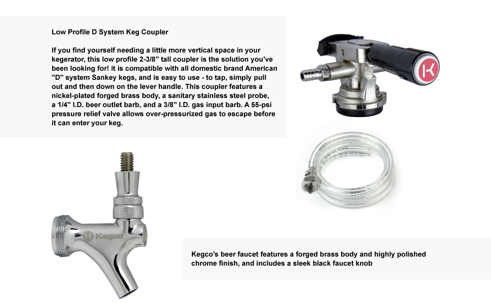 Kegco Door Mount Kegerator Conversion Kit, Single Faucet