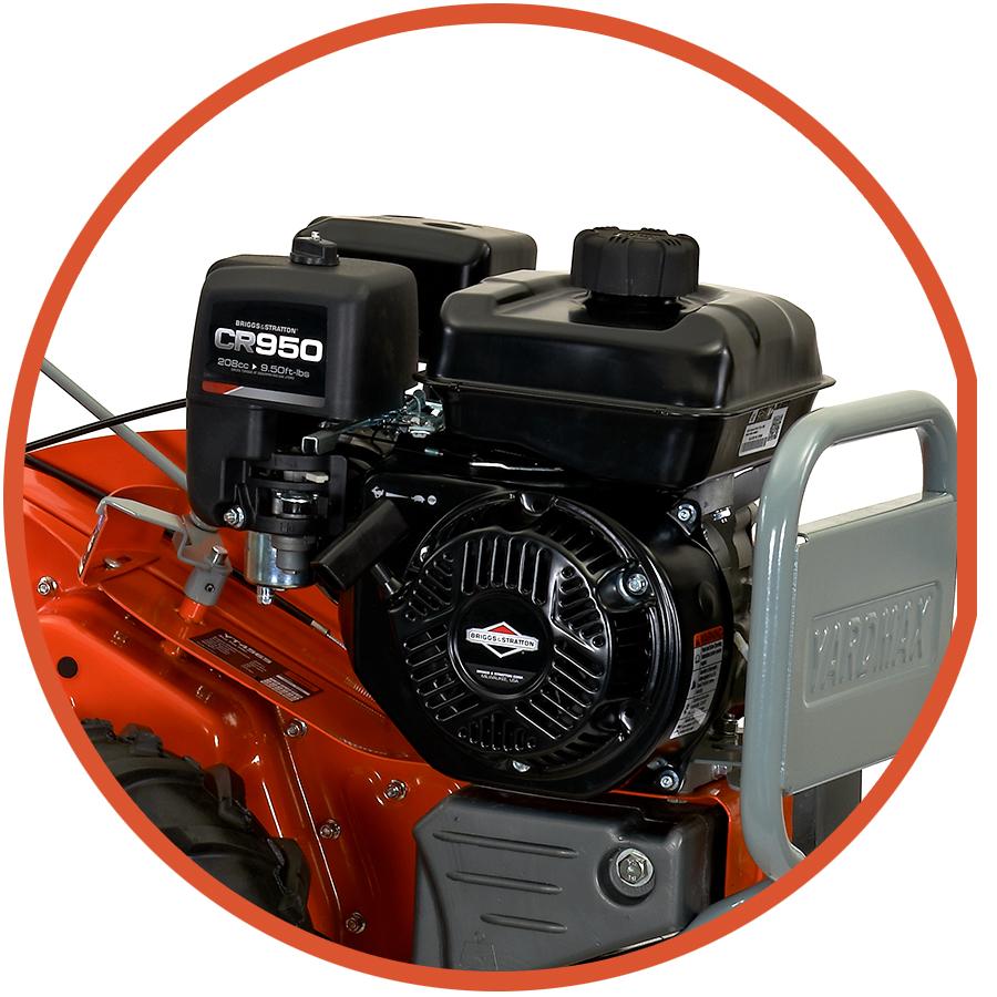 YARDMAX YT4565 Dual Rotating Rear Tine Tiller, 208Cc