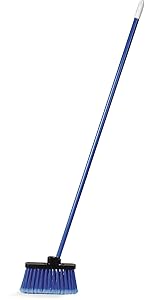 commercial broom, blue broom, flagged broom, long handle broom, professional broom