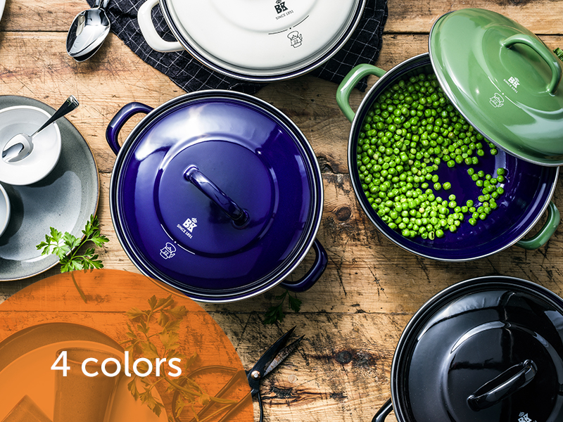 BK Indigo Aluminum HeavyGauge Carbon Steel, Induction, 2.5 QT Nonstick Glaze Dutch