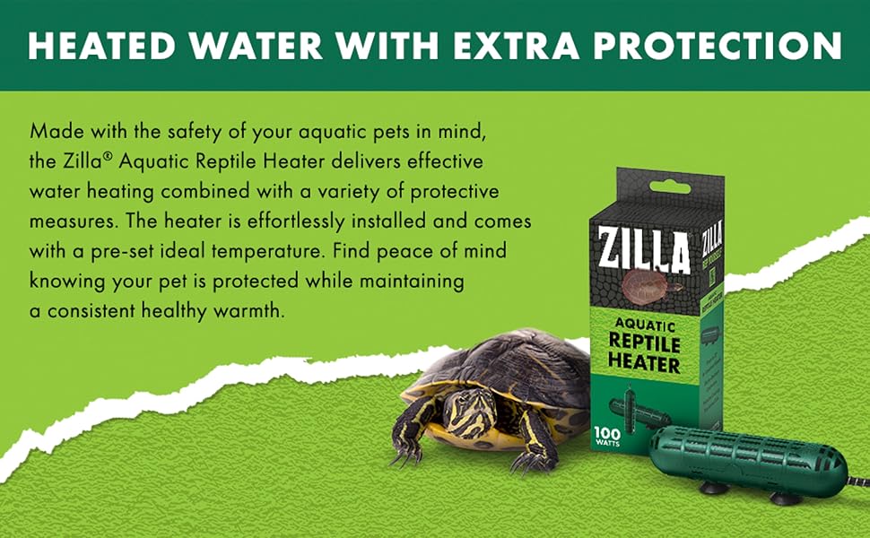 Zilla Aquatic Reptile Heater, Fully Submersible, Autoshut
