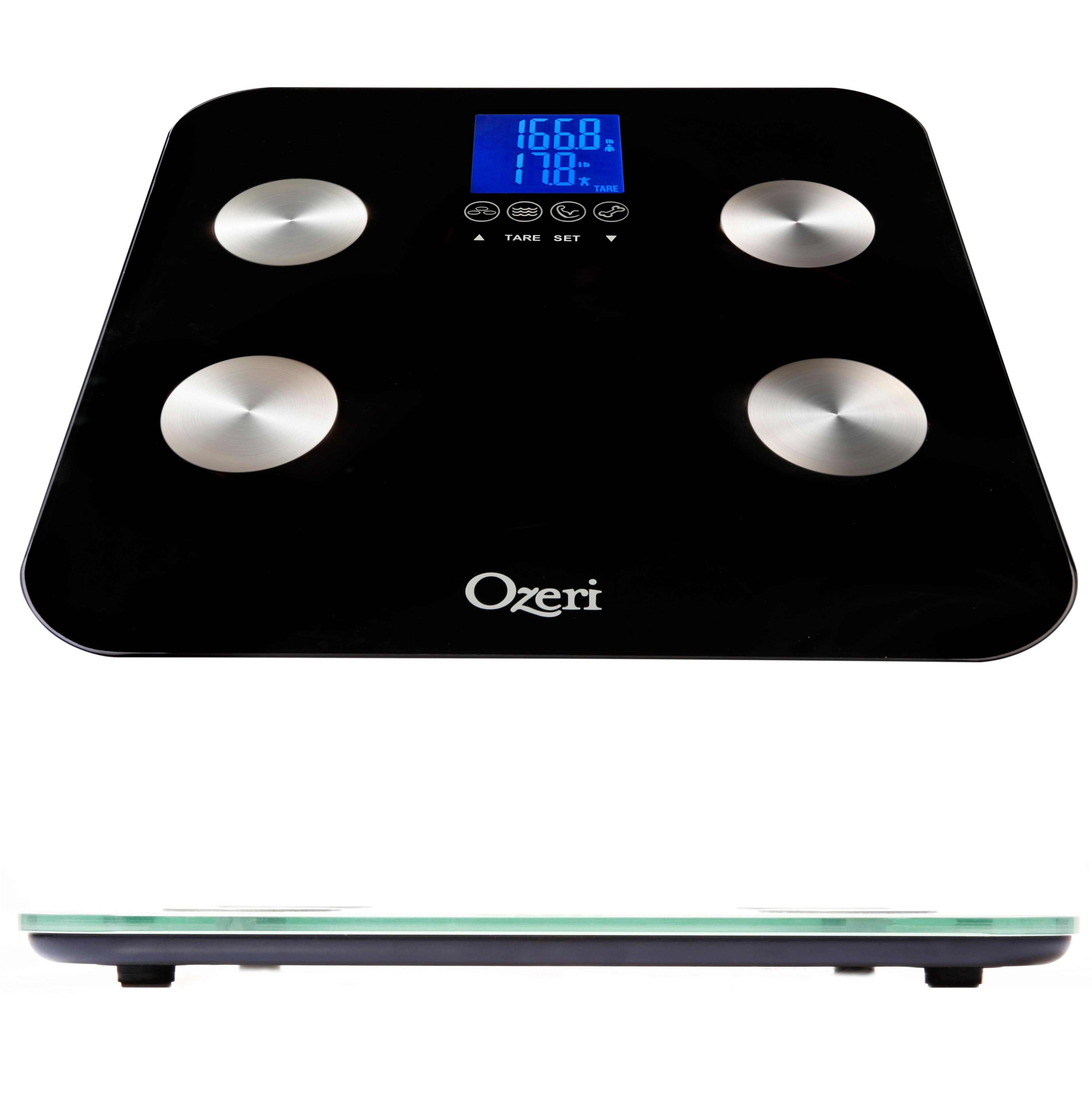 Ozeri Touch 440 lbs Total Body Bath Scale Measures Weight