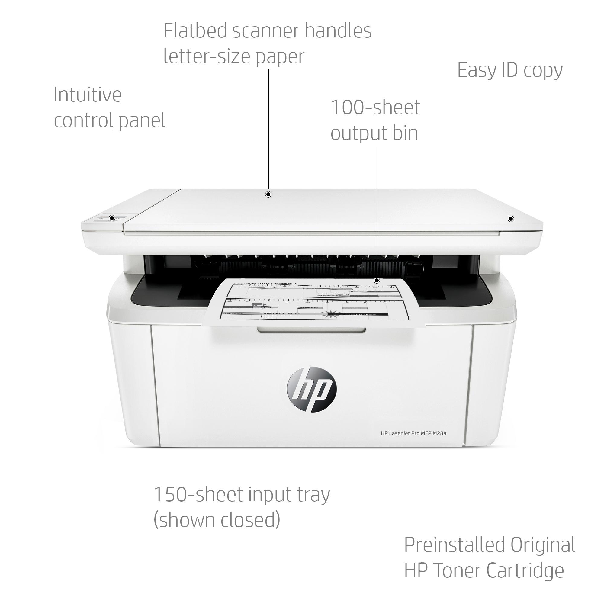 HP W2G54A#B19 LaserJet Pro MFP M28a Multi-Function Printer, White ...
