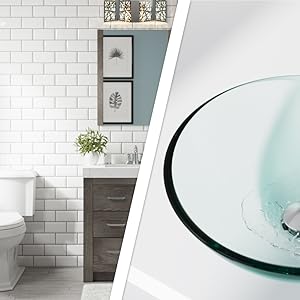 Our glass vessel sinks are made from tempered glass for safety, durability, and heat-resistance.