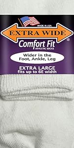 athletic sock extra wide