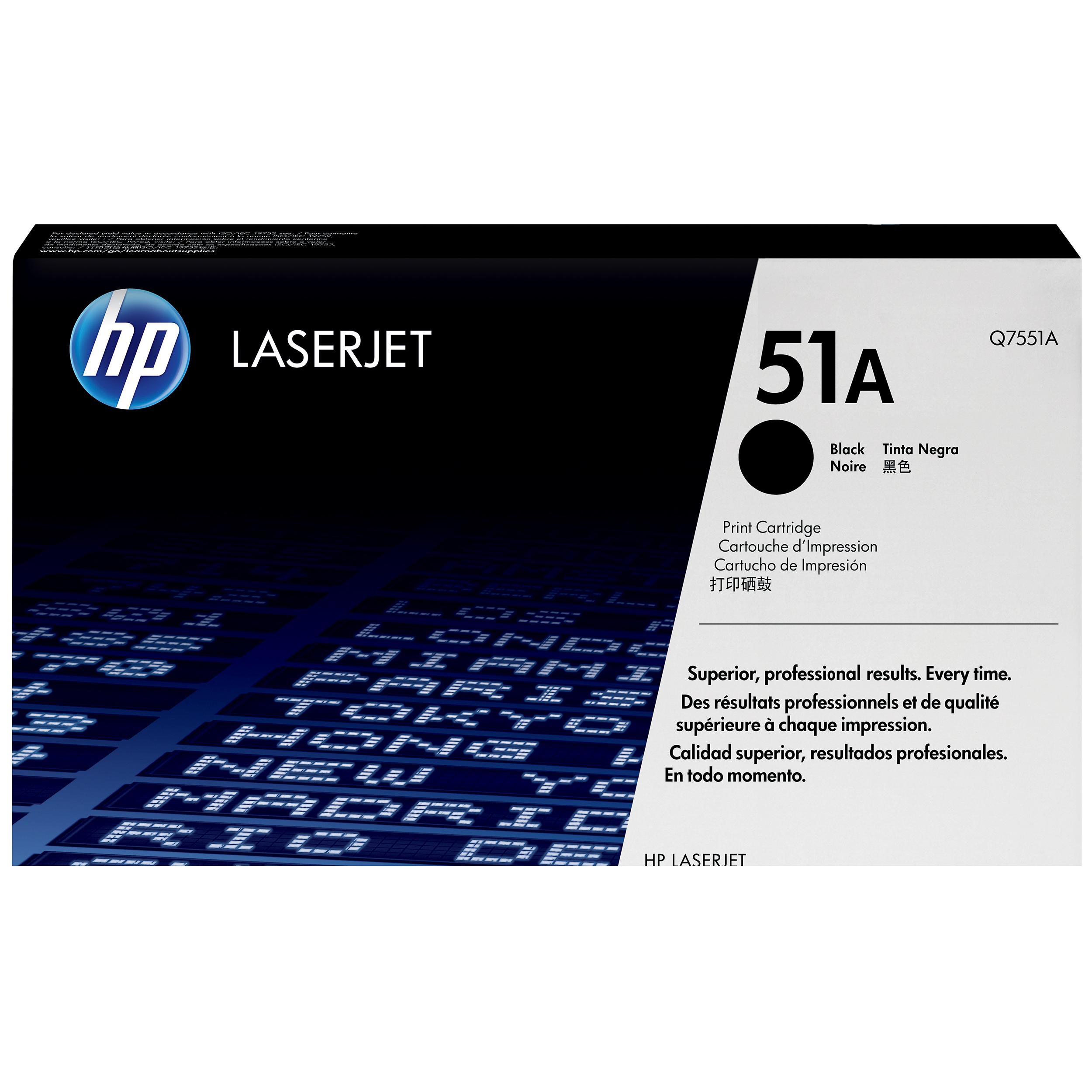 HP Q7551A 51A Original LaserJet Toner Cartridge, Black, Pack of 1