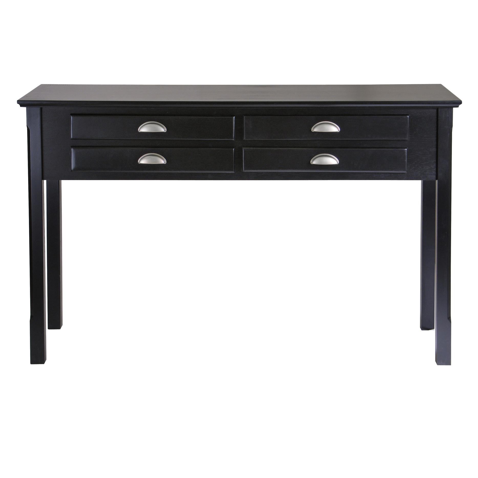 Winsome Wood Hall Table with 4 Drawers, Black Kitchen & Dining