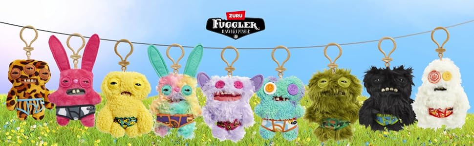 ZURU Fuggler Keyring ぬいぐるみセット Fuggler Key Rings by ZURU Funny Ugly Monster, Plush