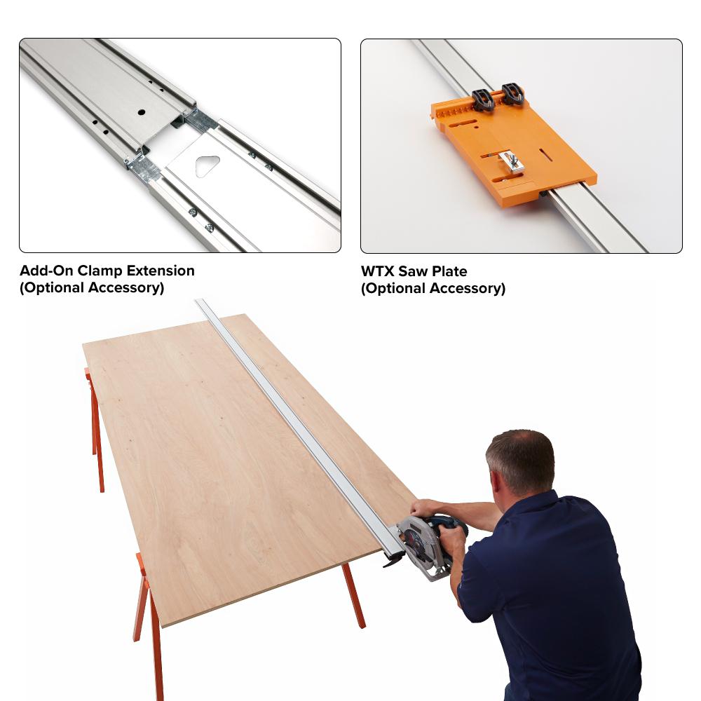 Bora WTX Clamp Edge and Straight Cut Guide for Circular Saws 50 Inch