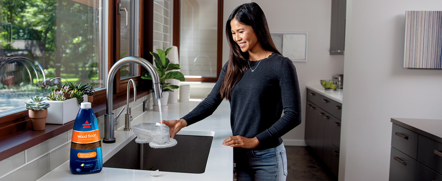 Use with specially formulated Wood Floor Formula to restore your floors’ natural shine.