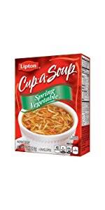 Lipton Cup-a-Soup, Spring Vegetable, 4-Count 1.9-Ounce Box