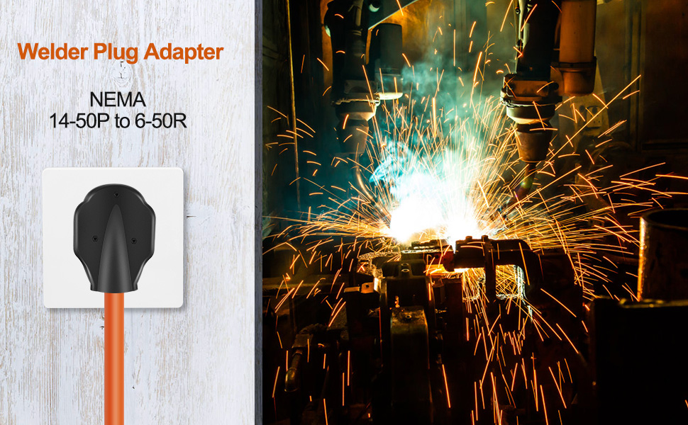 Cleyean Nema 1450P to 650R Welder Adapter Cord, Welder Plug Outlet Adapter Power