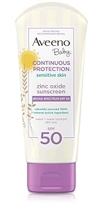 Aveeno sunscreen, gentle sunscreen, sensitive skin, zinc oxide, mineral sunscreen, baby sunscreen