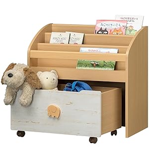 Amazon.co.jp: 白井産業 表紙が見える 絵本棚 ラック おもちゃ箱