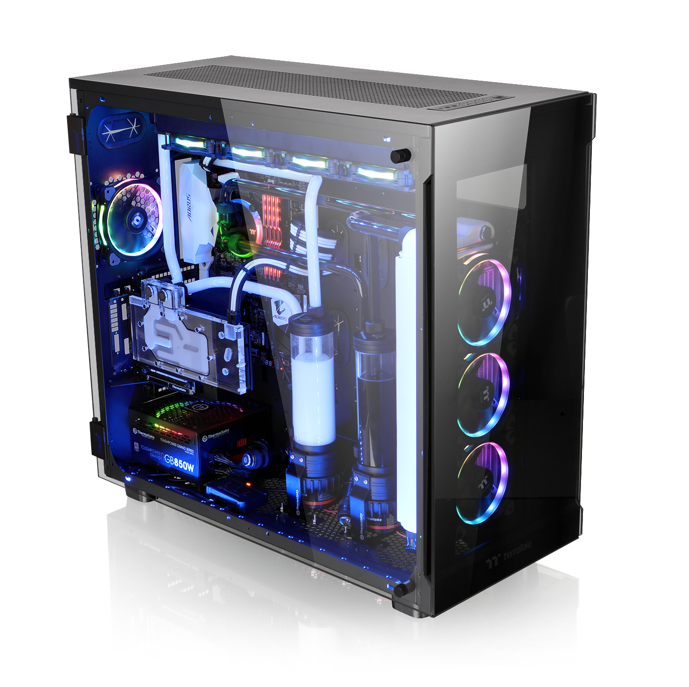 Thermaltake View 91 RGB PLUS Tempered Glass Vertical GPU Modular SPCC