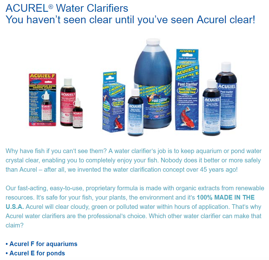 Acurel F25 Millimeter Water Clarifier, Aquarium, Treats