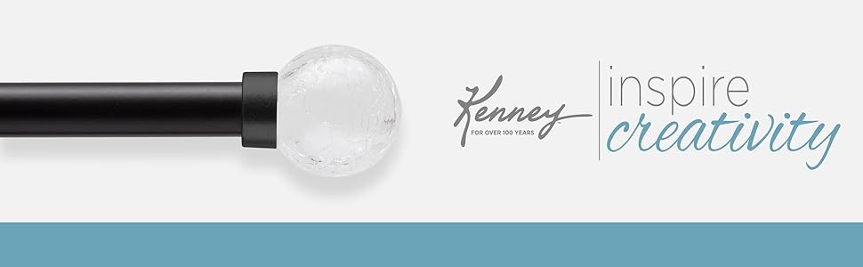 Kenney Petite Cafe Decorative Window Curtain Rod Black 28 48