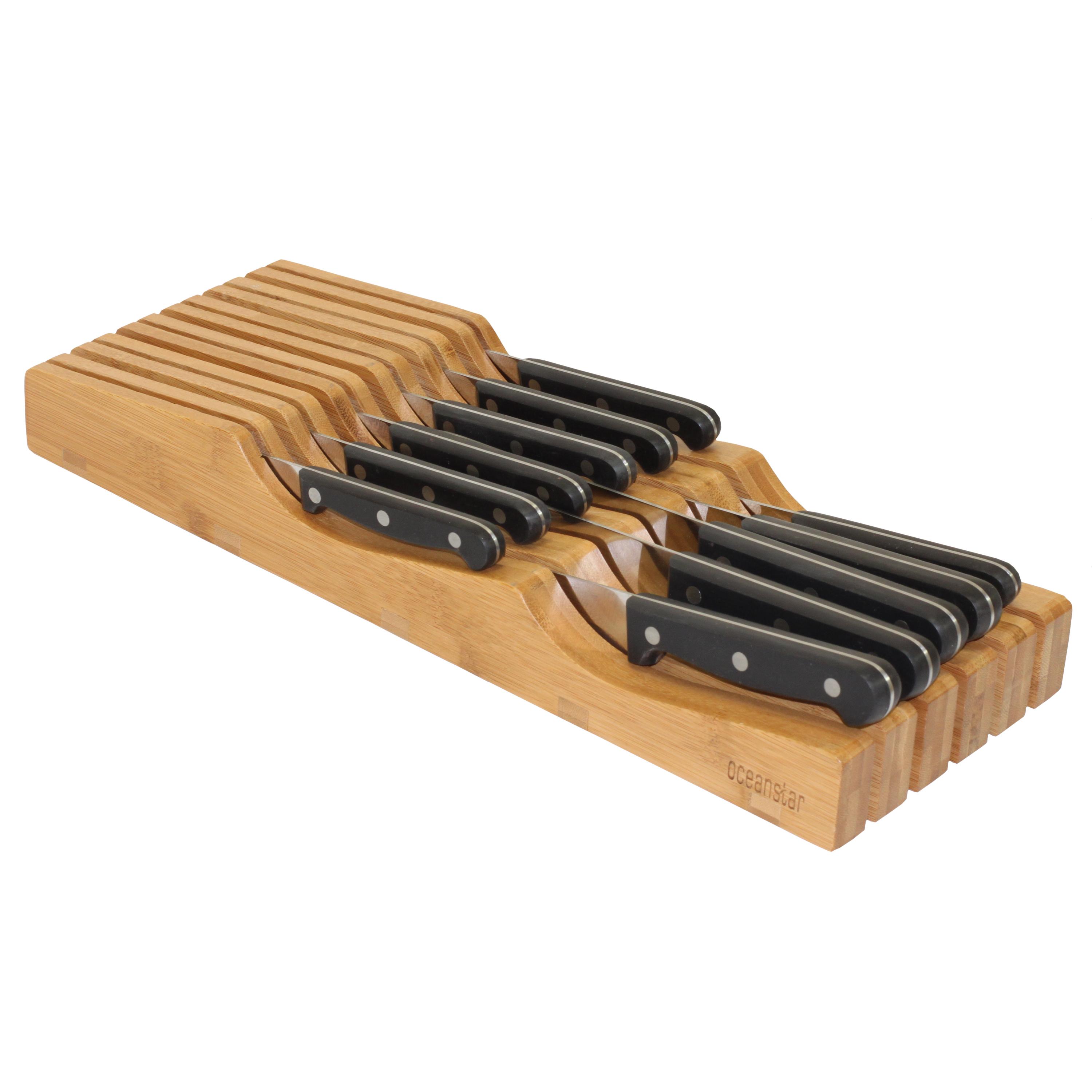 Oceanstar InDrawer Bamboo Knife Organizer Kitchen & Dining