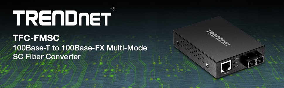 TRENDnet 100 Base-T to 100 Base-FX Multi-Mode SC Fiber Converter Fiber converter, media converter, fiber media converter, fast media converter