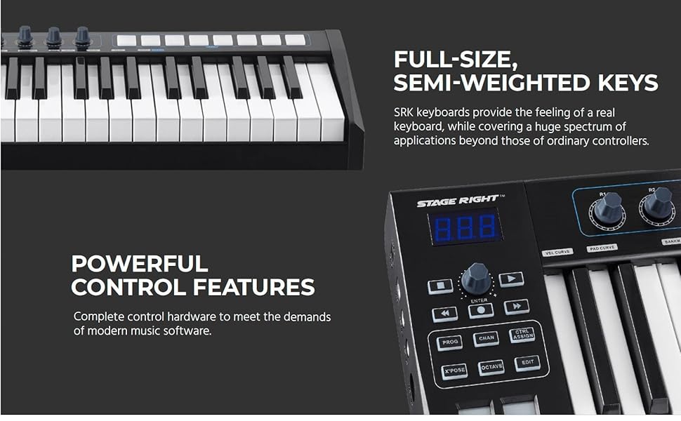 Monoprice SRK37 37Key USB MIDI Keyboard Controller with 8 Velocity