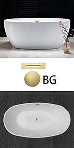 59'' Bathtub, Brushed Nickel Drainer 33 O