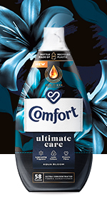 Comfort Aqua Bloom Ultimate Care Fabric Conditioner 58 Washes 870 ml, complete clothing protection