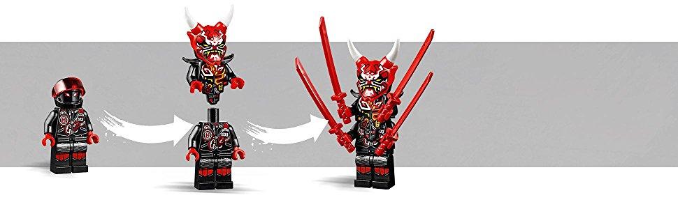 Lego Ninjago Les Trois Masque Oni LEGO La Course de Rues en Motos Ninjago Jeu de Construction, 70639