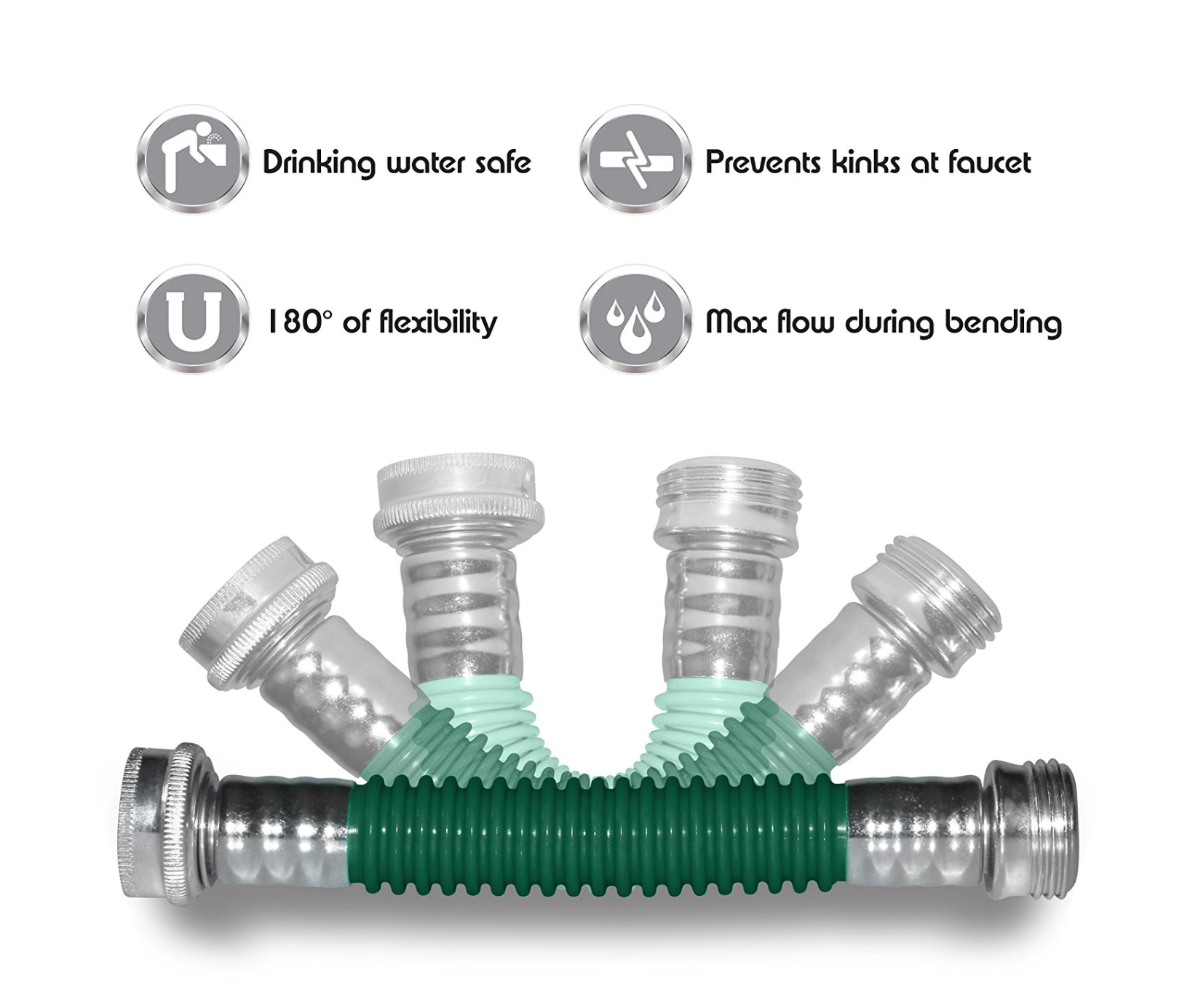Plastair WHA6257IN4AMZ ULink Lead Safe Hose Kink Protector, Green